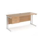 Dams 600mm Deep Single 2 Drawer Pedestal Desk -17527
