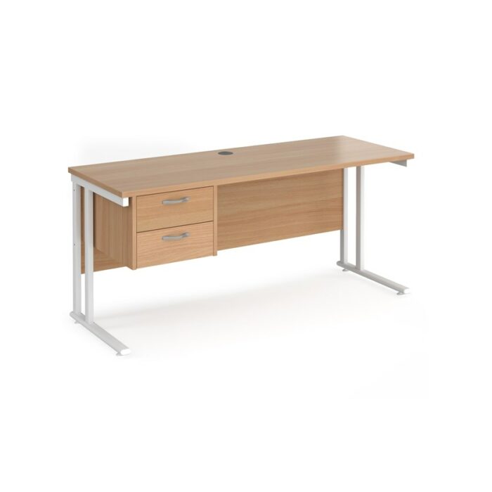 Dams 600mm Deep Single 2 Drawer Pedestal Desk -17527