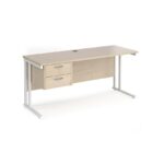 Dams 600mm Deep Single 2 Drawer Pedestal Desk -17513