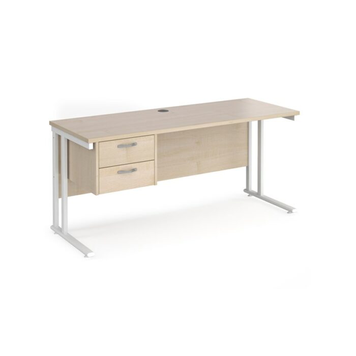 Dams 600mm Deep Single 2 Drawer Pedestal Desk -17513