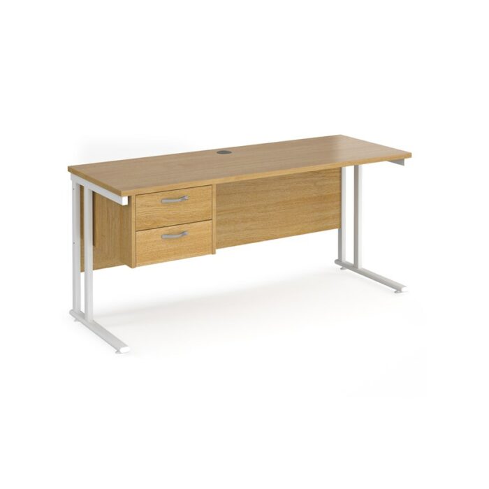 Dams 600mm Deep Single 2 Drawer Pedestal Desk -17516