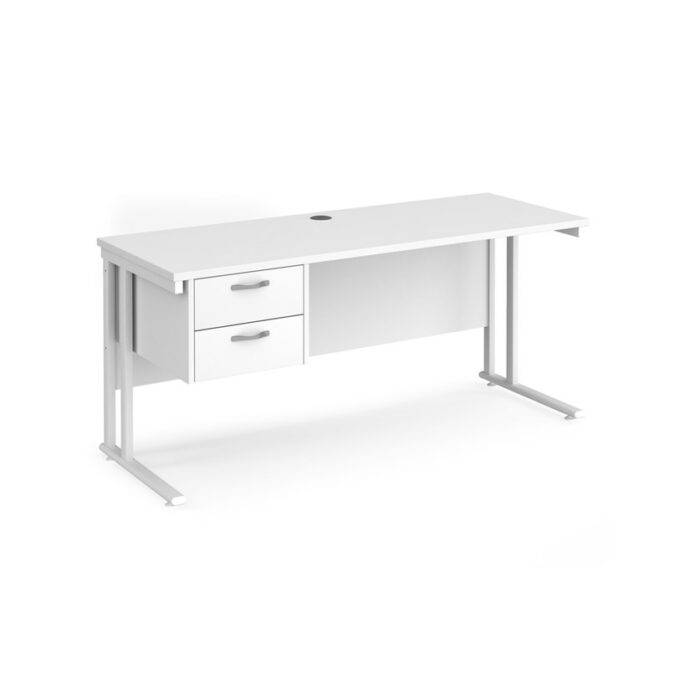 Dams 600mm Deep Single 2 Drawer Pedestal Desk -17526