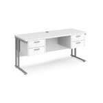 Dams Maestro 25 straight desk with two x 2 drawer pedestals-17629