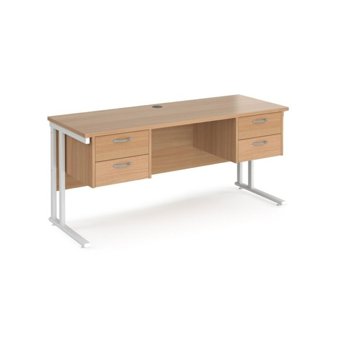 Dams Maestro 25 straight desk with two x 2 drawer pedestals-17630