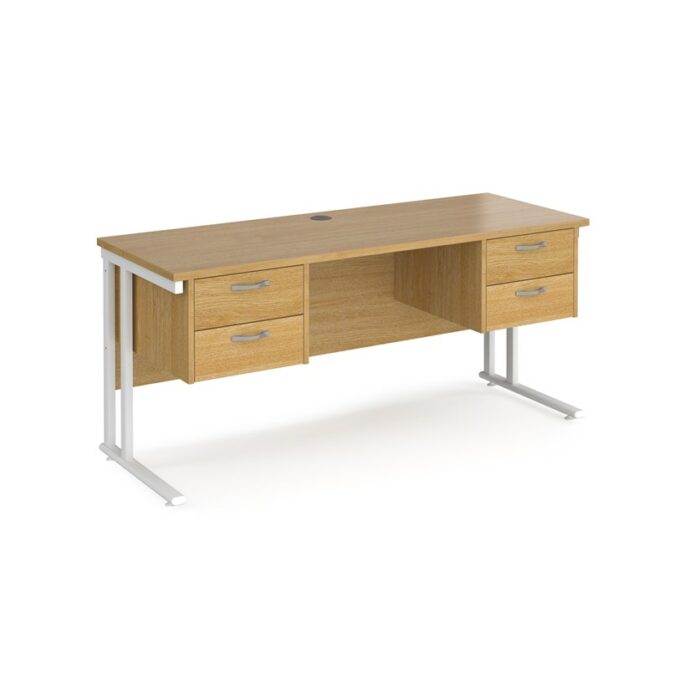 Dams Maestro 25 straight desk with two x 2 drawer pedestals-17621