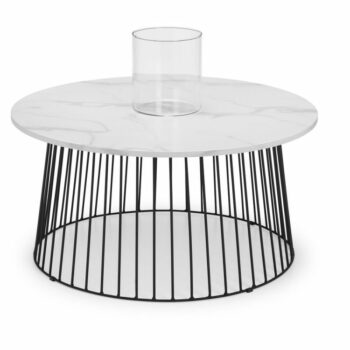 julian bowen Broadway Round Coffee Table - White Marble-0