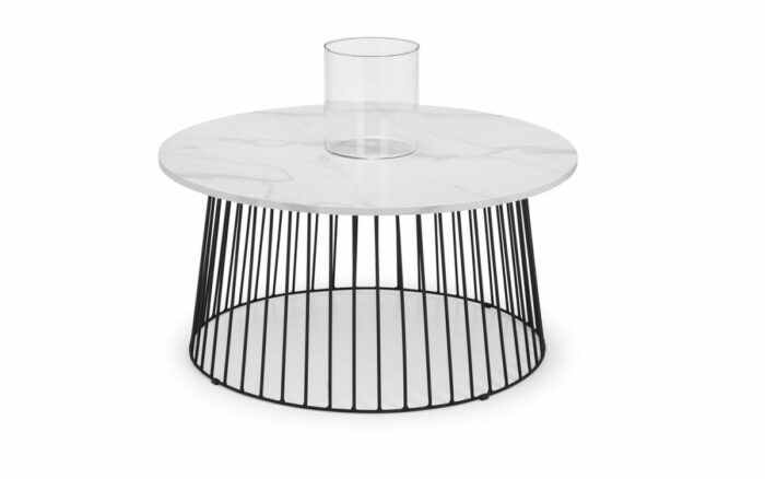 julian bowen Broadway Round Coffee Table - White Marble-0