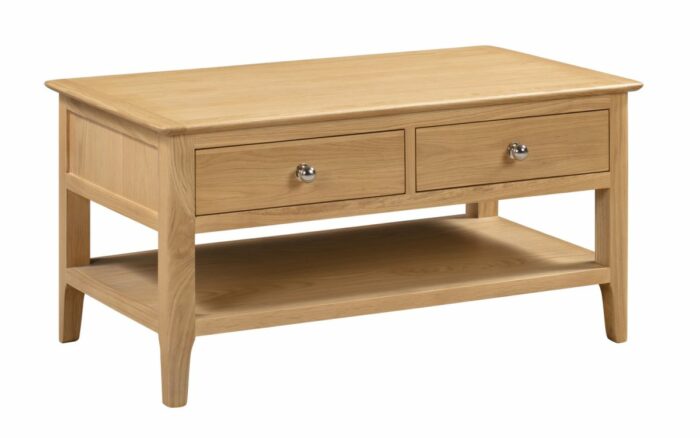 julian bowen Cotswold Coffee Table with 2 Drawers oak-0