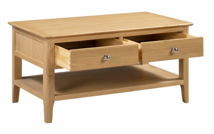 julian bowen Cotswold Coffee Table with 2 Drawers oak-17425