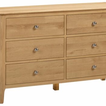 julian bowen Cotswold 6 Drawer Wide Chest pine-0