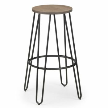 julian bowen Dalston Round Bar Stool mocha elm-0