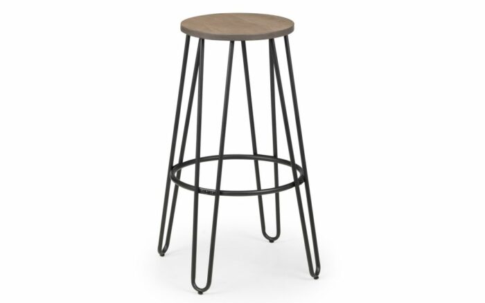 julian bowen Dalston Round Bar Stool mocha elm-0