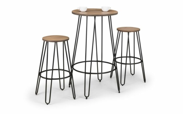 julian bowen Dalston Round Bar Stool mocha elm-17453