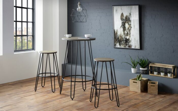 julian bowen Dalston Round Bar Stool mocha elm-17451