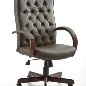 Dynamic Chesterfield Brown Leather Executive Chair with Arms-0