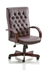 Dynamic Chesterfield Burgundy Leather Executive Chair with Arms-0