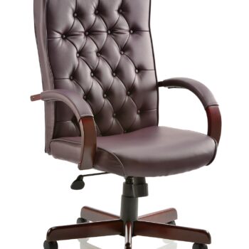 Dynamic Chesterfield Burgundy Leather Executive Chair with Arms-0