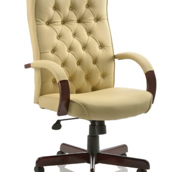 Dynamic Chesterfield Cream Leather Executive Chair with Arms-0