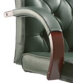 Dynamic Chesterfield Green Leather Executive Chair with Arms-17968