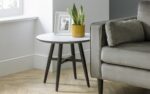 julian bowen Firenze Marble Effect Lamp Table white-17782