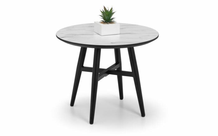 julian bowen Firenze Marble Effect Lamp Table white-0