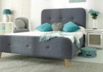 Flair Nordic Double Grey Linen Bed Frame-17099