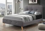 Flair Nordic Double Grey Linen Bed Frame-0