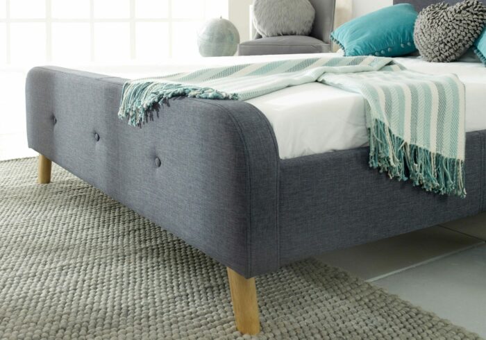 Flair Nordic Double Grey Linen Bed Frame-17103