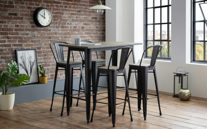 julian bowen Grafton Metal Bar Stool mocha elm-17465
