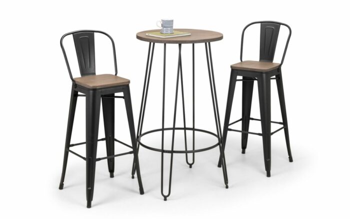 julian bowen Grafton Metal Bar Stool mocha elm-17466