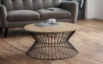 julian bowen Jersey Round Wire Coffee Table - Oak or walnut-17815