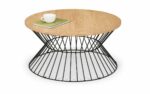 julian bowen Jersey Round Wire Coffee Table - Oak or walnut-0