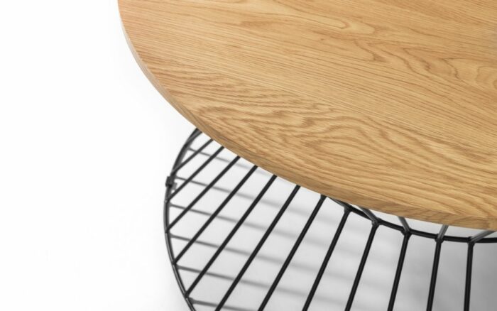 julian bowen Jersey Round Wire Coffee Table - Oak or walnut-17812