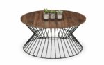 julian bowen Jersey Round Wire Coffee Table - Oak or walnut-17816