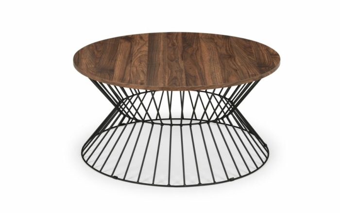 julian bowen Jersey Round Wire Coffee Table - Oak or walnut-17818