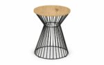 julian bowen Jersey Round Wire Lamp Table - Oak or walnut-0