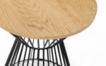 julian bowen Jersey Round Wire Lamp Table - Oak or walnut-17823