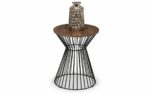 julian bowen Jersey Round Wire Lamp Table - Oak or walnut-17819