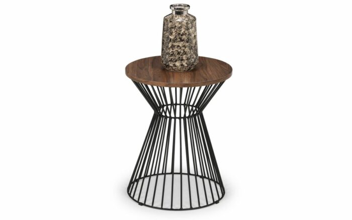 julian bowen Jersey Round Wire Lamp Table - Oak or walnut-17819