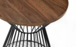 julian bowen Jersey Round Wire Lamp Table - Oak or walnut-17821
