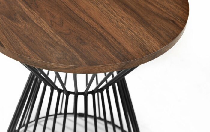 julian bowen Jersey Round Wire Lamp Table - Oak or walnut-17821