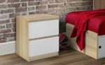 julian bowen Jupiter 2 Drawer Bedside - White/Oak-17285