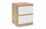 julian bowen Jupiter 2 Drawer Bedside - White/Oak-0