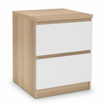 julian bowen Jupiter 2 Drawer Bedside - White/Oak-0