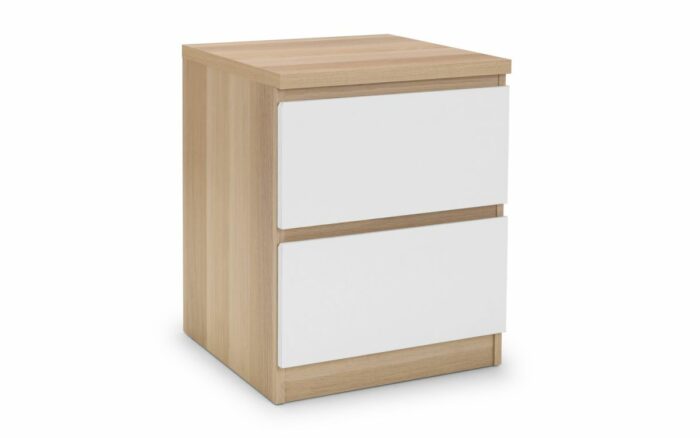 julian bowen Jupiter 2 Drawer Bedside - White/Oak-0