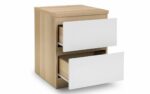 julian bowen Jupiter 2 Drawer Bedside - White/Oak-17288