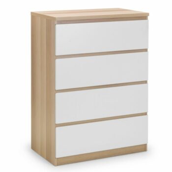 julian bowen Jupiter 4 Drawer Chest - White/Oak-0