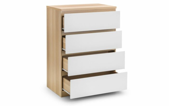 julian bowen Jupiter 4 Drawer Chest - White/Oak-17292