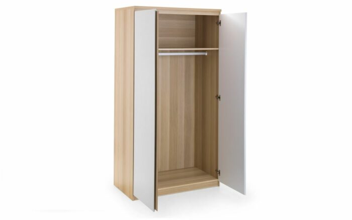 julian bowen Jupiter 2 Door Wardrobe - White/Oak-17298