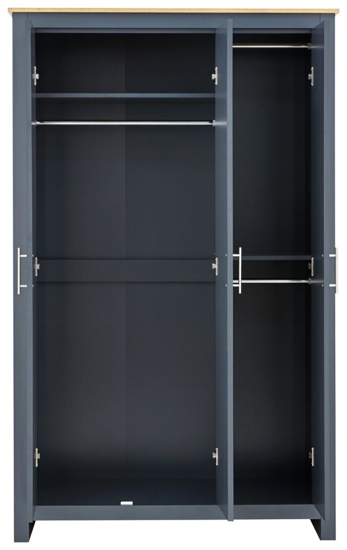 GFW Lancaster 4 Piece Bedroom Bundle Mega Deal Wardrobe, Drawers & 2 bedsides in Slate Blue-18219